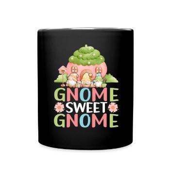 Gartenzwerge Gartenarbeit - Tasse einfarbig - Schwarz - Vorne