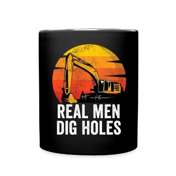 Excavator Driver Construction Worker Excavator - Full Colour Mug - black - Front
