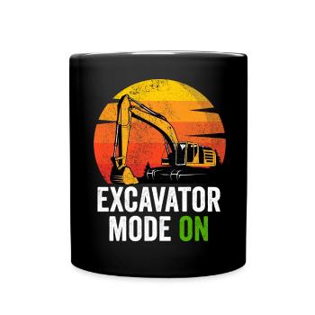 Excavator Driver Construction Worker Excavator - Full Colour Mug - black - Front