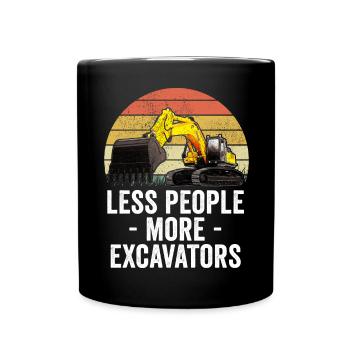 Excavator Driver Construction Worker Excavator - Full Colour Mug - black - Front