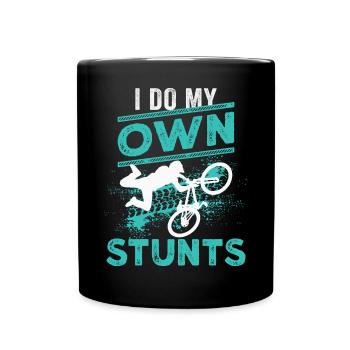 Mountain Biking MTB Downhill Mountain Biker - Full Colour Mug - black - Front
