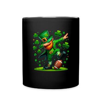 St Patrick's Day Irish Party Green Dabbing Leprechaun - Full Colour Mug - black - Front