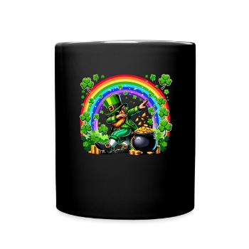 St Patrick's Day Irish Party Green Dabbing Leprechaun - Full Colour Mug - black - Front