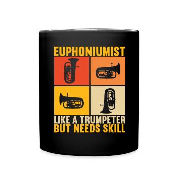 Euphonium Euphoniumspieler - Tasse einfarbig - Schwarz - Vorne
