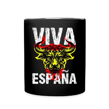 Viva España Vive l’Espagne Torro Fan Design - Mug uni - noir - Devant