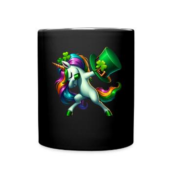 Irish Einhorn Grün Kleeblatt St Patricks Day - Tasse einfarbig - Schwarz - Vorne