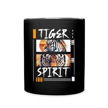 Tiger, Tiger Head, Big Cat, Predator, Wild, Strong - Full Colour Mug - black - Front