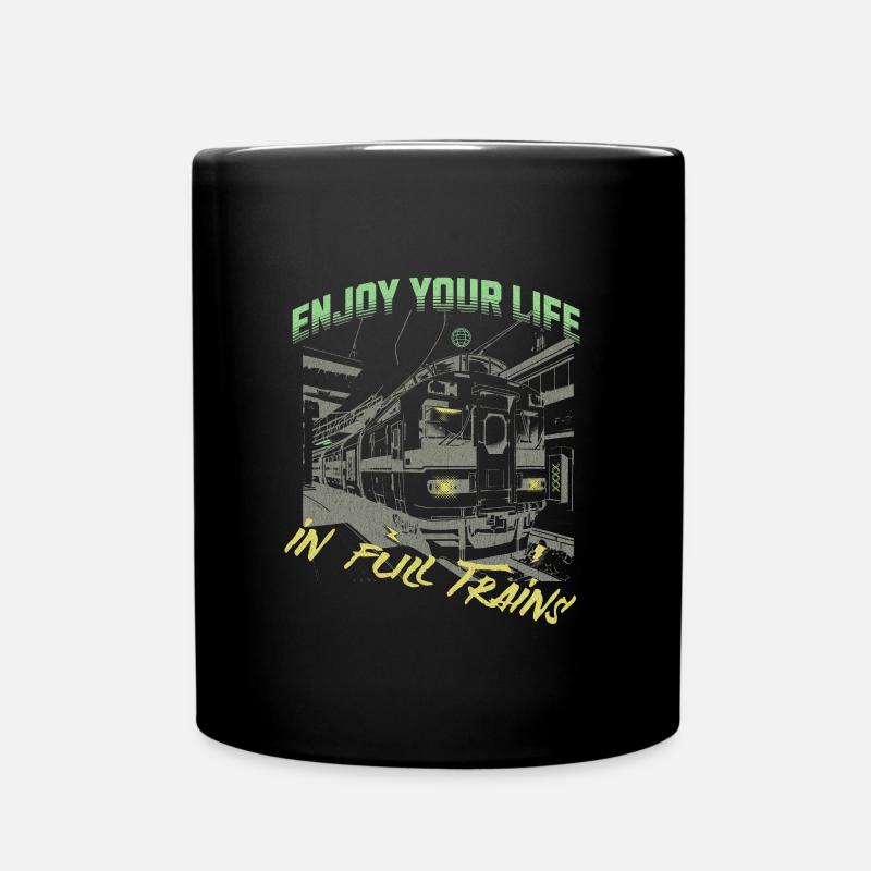 Full Trains - Tasse einfarbig - Schwarz