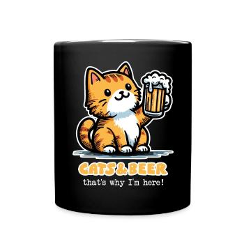 Cats and beer 2 (dark) - Full Colour Mug - black - Front