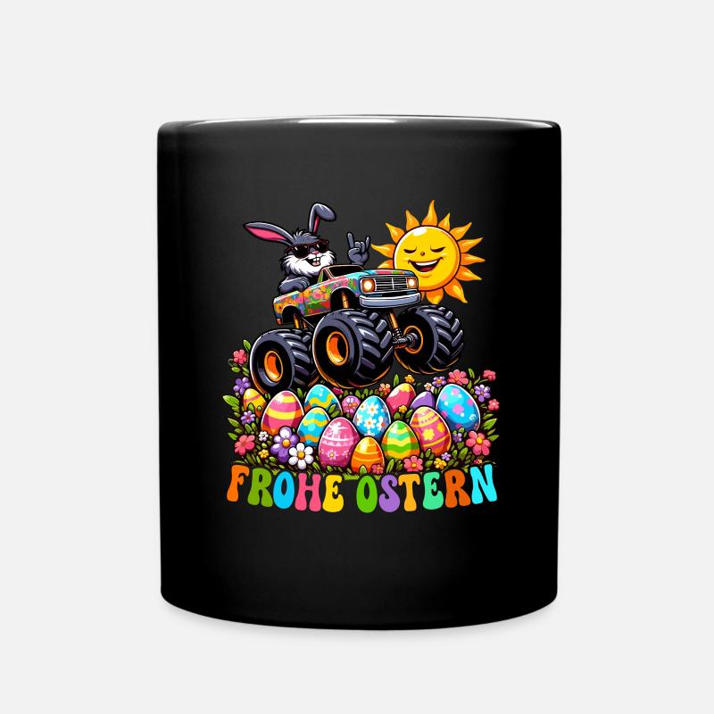 Monster Truck Osternest Osterhase Frohe Ostern - Tasse einfarbig - Schwarz