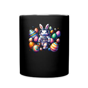 Lapin de Pâques Astronaute Garçons Filles Panier De Pâques - Mug uni - noir - Devant