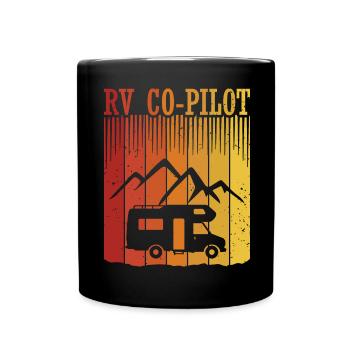 RV Co-Pilote Camping Camping-car Voyage Vacances - Mug uni - noir - Devant