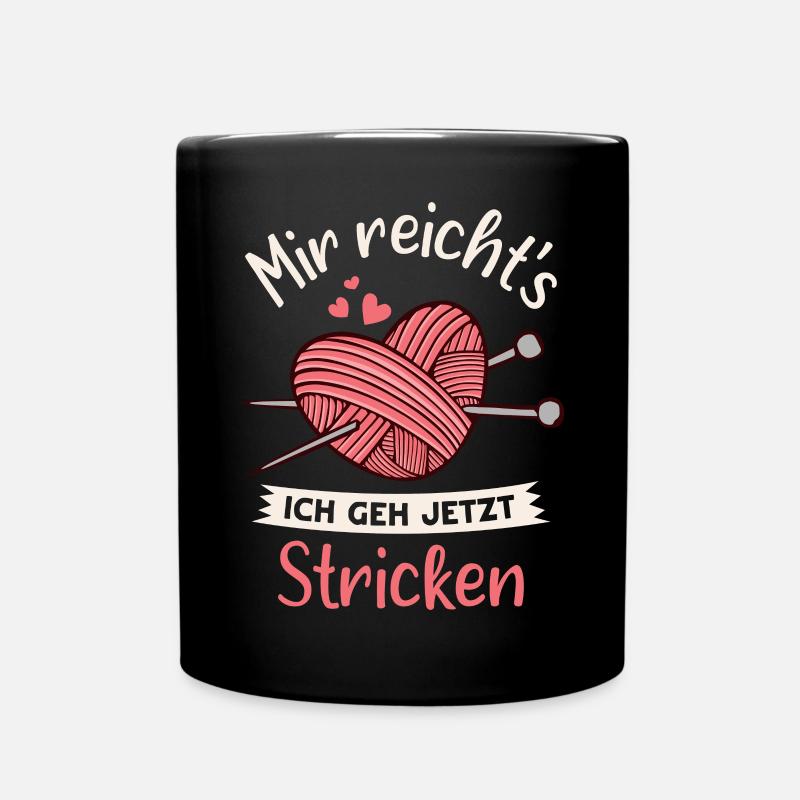 Stricken Schneiderin Strickerin Nähen Häkeln - Tasse einfarbig - Schwarz