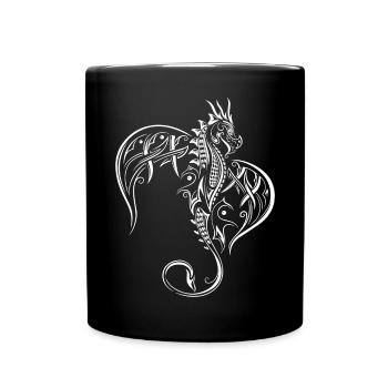 Drache Fantasy Feuerdrache - Tasse einfarbig - Schwarz - Vorne