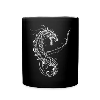 Drache Fantasy Feuerdrache - Tasse einfarbig - Schwarz - Vorne