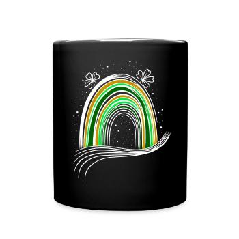 Arc en ciel de la fête irlandaise avec Shamrock St Patrick’s Day - Mug uni - noir - Devant
