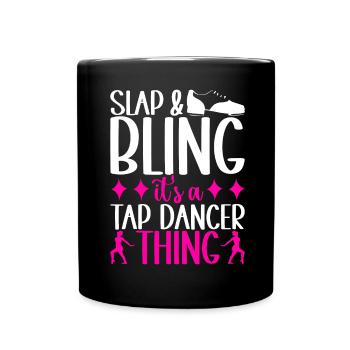 Stepptanz Stepptänzer - Tasse einfarbig - Schwarz - Vorne