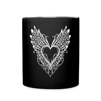 Ailes de coeur Cœur ailé - Mug uni - noir - Devant