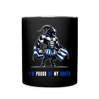 Ich bin stolz auf meine Wurzeln Griechenland - Tasse einfarbig - Schwarz - Vorne