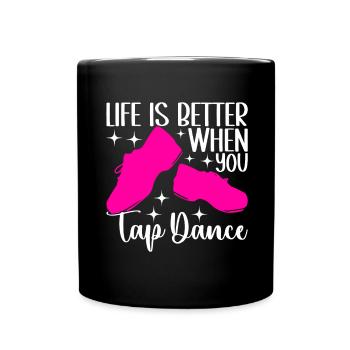 Stepptanz Stepptänzer - Tasse einfarbig - Schwarz - Vorne