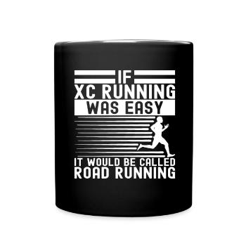 XC Running Lauf Läufer Cross Country - Tasse einfarbig - Schwarz - Vorne