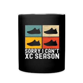 XC Running Lauf Läufer Cross Country - Tasse einfarbig - Schwarz - Vorne