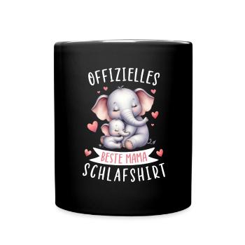 Offizielles Beste Mama Schlafshirt Elefant - Tasse einfarbig - Schwarz - Vorne