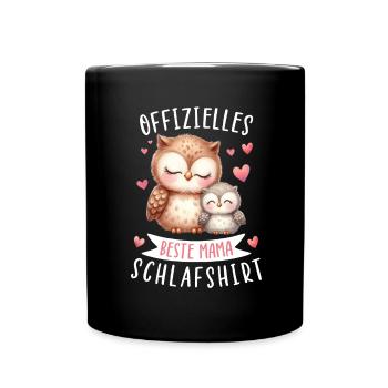 Official Best Mom Sleep Shirt Owl - Full Colour Mug - black - Front