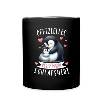 Offizielles Beste Mama Schlafshirt Pinguin - Tasse einfarbig - Schwarz - Vorne