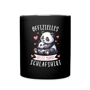Offizielles Beste Mama Schlafshirt Pandabär Panda - Tasse einfarbig - Schwarz - Vorne