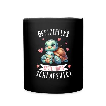 Offizielles Beste Mama Schlafshirt Schildkröte - Tasse einfarbig - Schwarz - Vorne