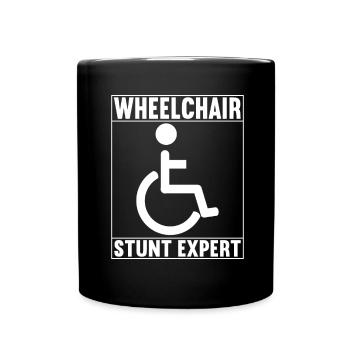 Rollstuhlfahrer Rollstuhl - Tasse einfarbig - Schwarz - Vorne