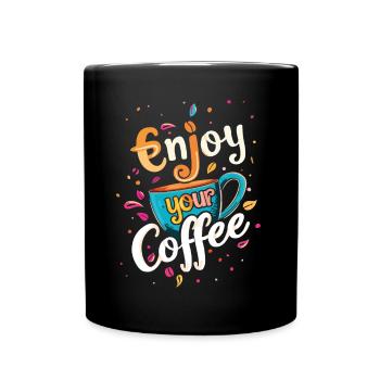 Kaffee Kaffeeliebhaber Kaffeetasse Koffein Getränk - Tasse einfarbig - Schwarz - Vorne