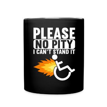 Rollstuhlfahrer Rollstuhl - Tasse einfarbig - Schwarz - Vorne