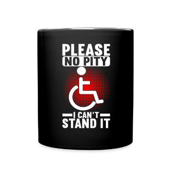 Rollstuhlfahrer Rollstuhl - Tasse einfarbig - Schwarz - Vorne