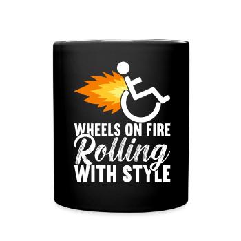 Wheelchair users Wheelchair - Full Colour Mug - black - Front