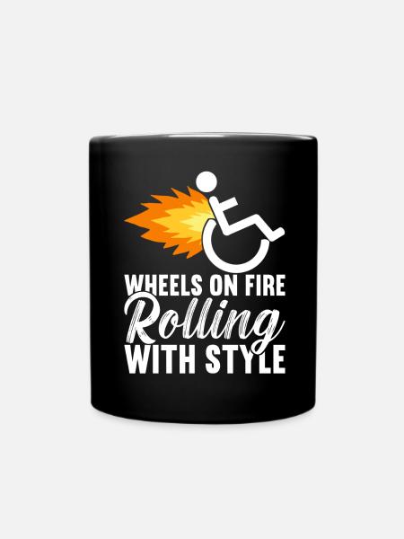 Rollstuhlfahrer Rollstuhl - Tasse einfarbig - Schwarz