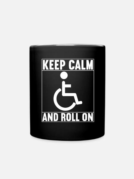 Rollstuhlfahrer Rollstuhl - Tasse einfarbig - Schwarz
