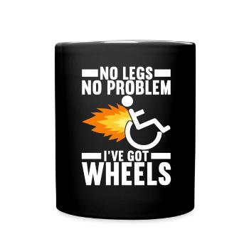 Rollstuhlfahrer Rollstuhl - Tasse einfarbig - Schwarz - Vorne