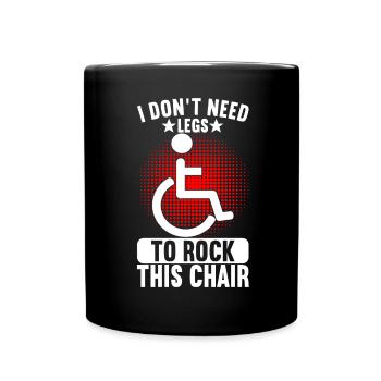 Rollstuhlfahrer Rollstuhl - Tasse einfarbig - Schwarz - Vorne