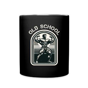 Old school, Bodybuilder - Tasse einfarbig - Schwarz - Vorne