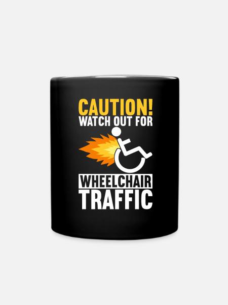 Rollstuhlfahrer Rollstuhl - Tasse einfarbig - Schwarz