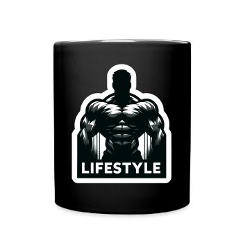 Bodybuilder Silhouette Lifestyle Fitness - Tasse einfarbig - Schwarz - Vorne