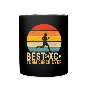 XC Running Lauf Läufer Cross Country - Tasse einfarbig - Schwarz - Vorne