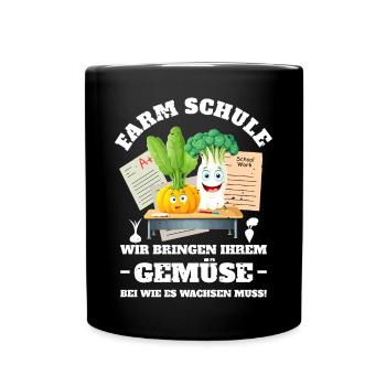 Ferme-école de légumes - Mug uni - noir - Devant