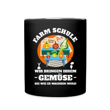 Ferme-école de légumes - Mug uni - noir - Devant
