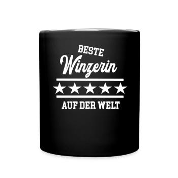 Beste Winzerin der Welt weltbeste Weinbäuerin - Tasse einfarbig - Schwarz - Vorne