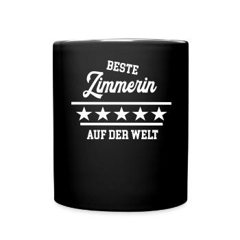 Beste Zimmerin der Welt weltbeste Meisterin Azubi - Tasse einfarbig - Schwarz - Vorne