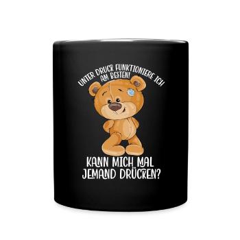 Teddybär Liebe Valentinstag Partner Freundin - Tasse einfarbig - Schwarz - Vorne
