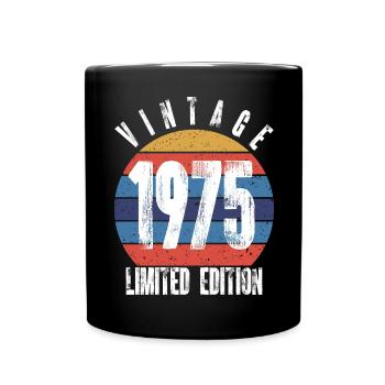 Design Jahr 1975 Vintage Retro - Tasse einfarbig - Schwarz - Vorne